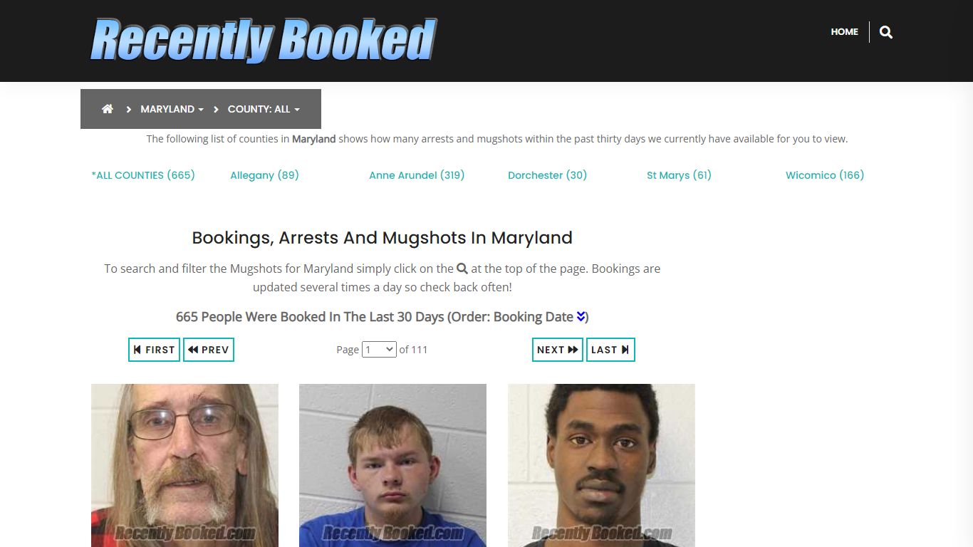 Recent bookings, Arrests, Mugshots in Maryland - Recently Booked